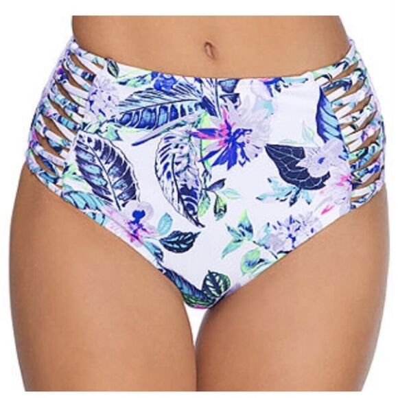 High waist floral bikini bottom size small - Picture 1 of 7